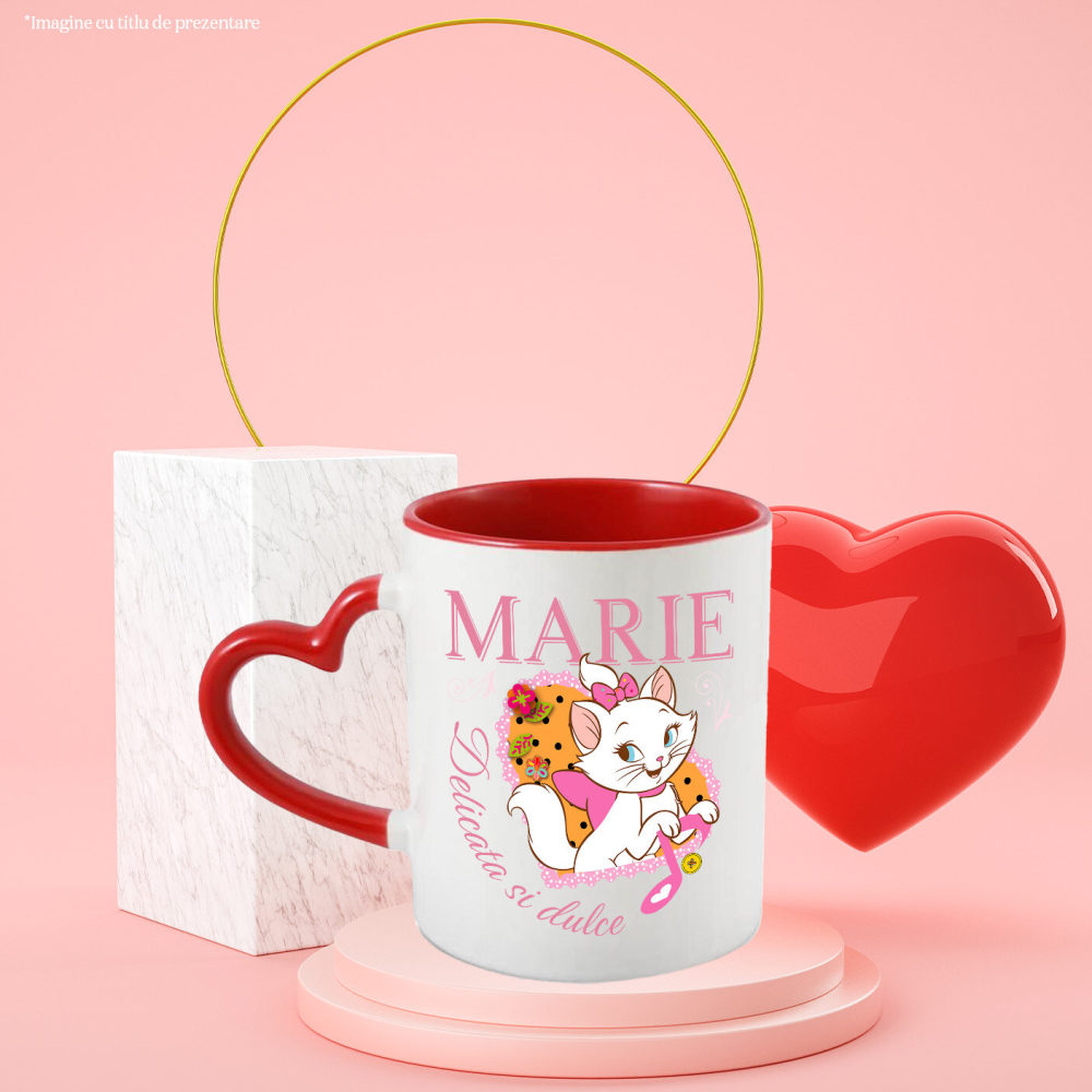 Cana Cu Eleganta Pisicutei Cu Fundita Roz, Ceramica, 330ML [4]