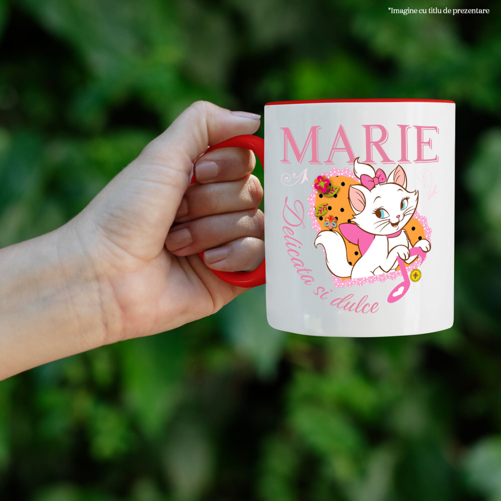 Cana Cu Eleganta Pisicutei Cu Fundita Roz, Ceramica, 330ML [2]