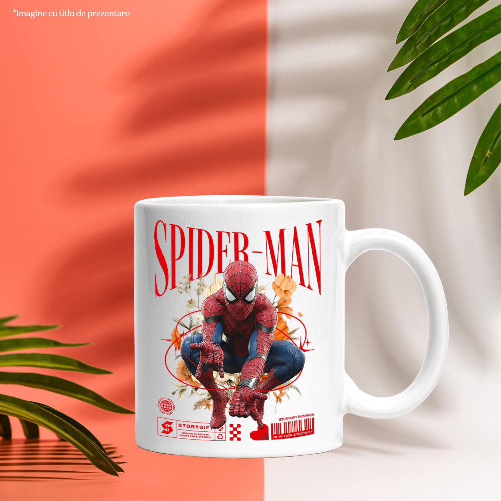 Cana Cu Flori Disney și Puterea lui Spiderman, Ceramica, 330ML [4]