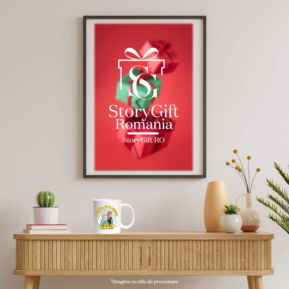 Cana Cu Frozen - Aventuri de vis cu Elsa si Ana Ceramica, 330ML, cu Maner Alb [4]