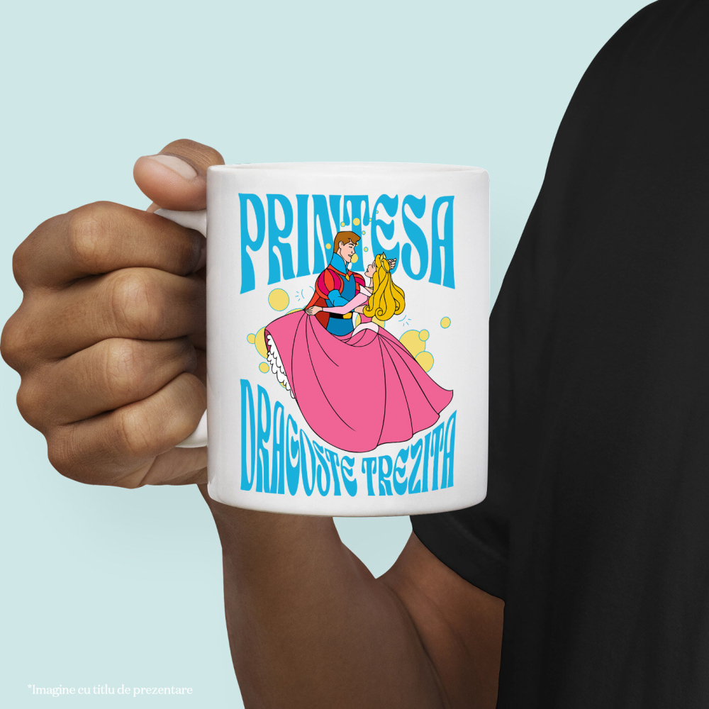 Cana Cu Frumoasa si Bestia - Principele si Printesa Aurora, Ceramica, 330ML [2]