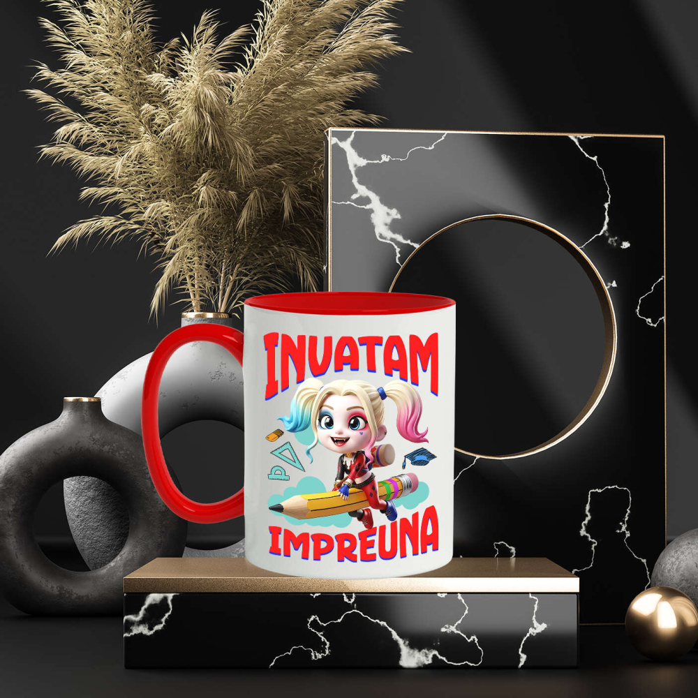 Cana Cu Harley Quinn – Invatare Vesela cu Prieteni, Ceramica, 330ML [4]