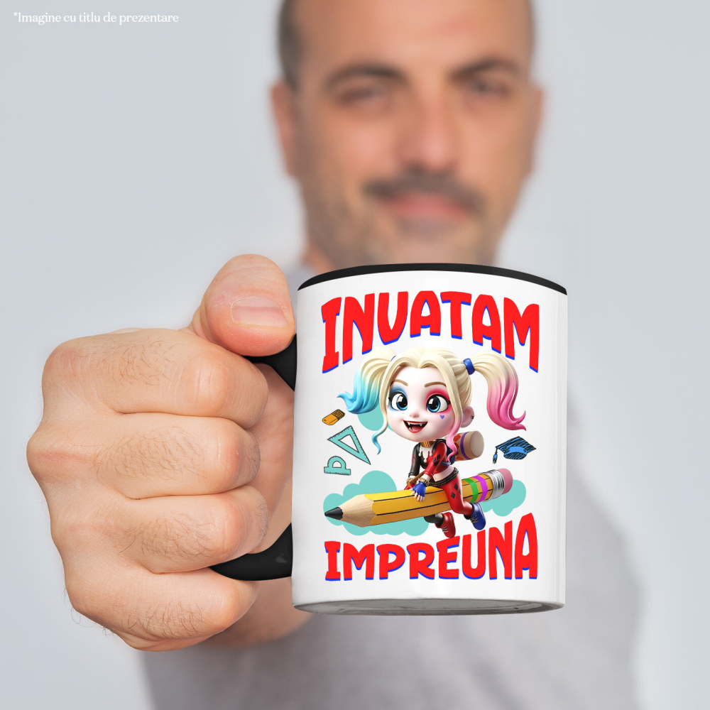 Cana Cu Harley Quinn – Invatare Vesela cu Prieteni, Ceramica, 330ML [2]