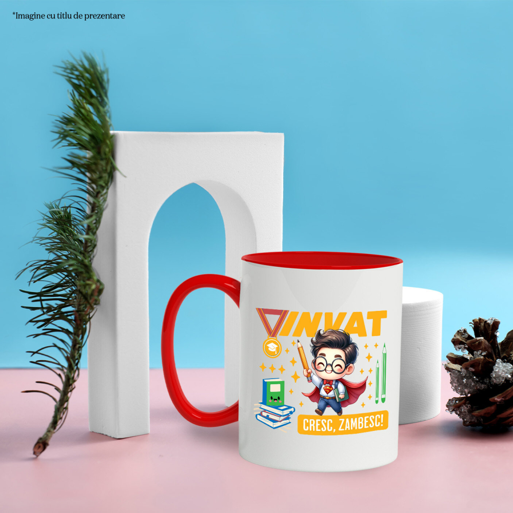 Cana Cu Harry Potter – Povesti si Invatare Ceramica, 330ML, cu Maner Rosu [3]