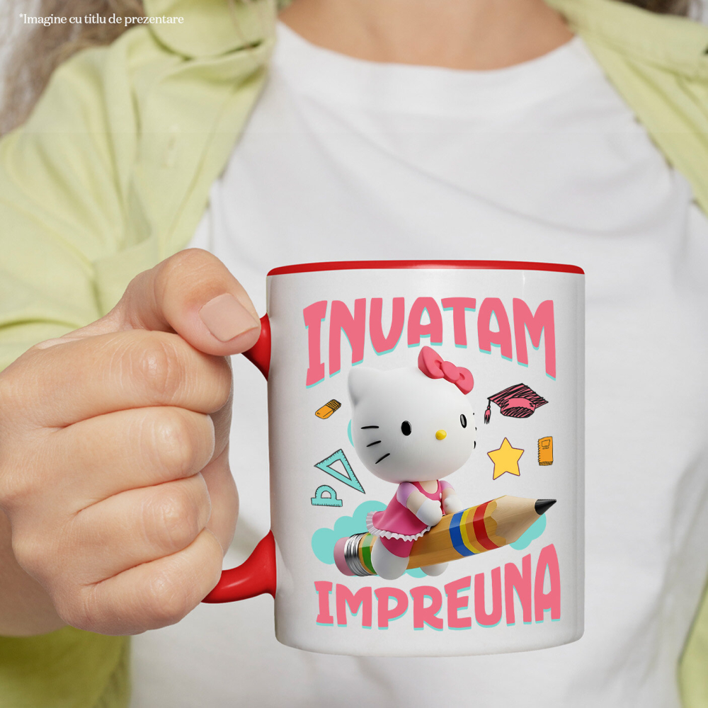 Cana Cu Hello Kitty – Invatare Vesela cu Prietenii, Ceramica, 330ML [2]