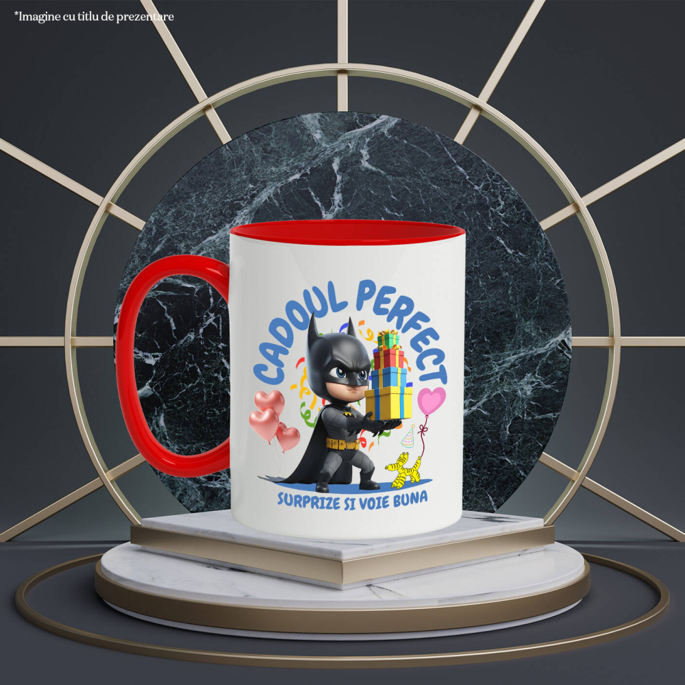 Cana Cu Inima lui Batman - Cadou pentru Apărătorii Gothamului, Ceramica, 330ML [4]