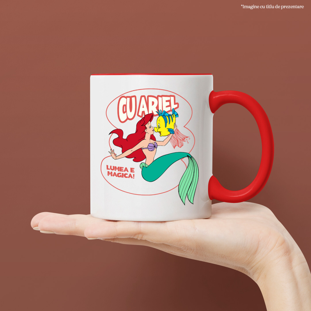 Cana Cu Inima Marii - Ariel si Flounder, Ceramica, 330ML [2]