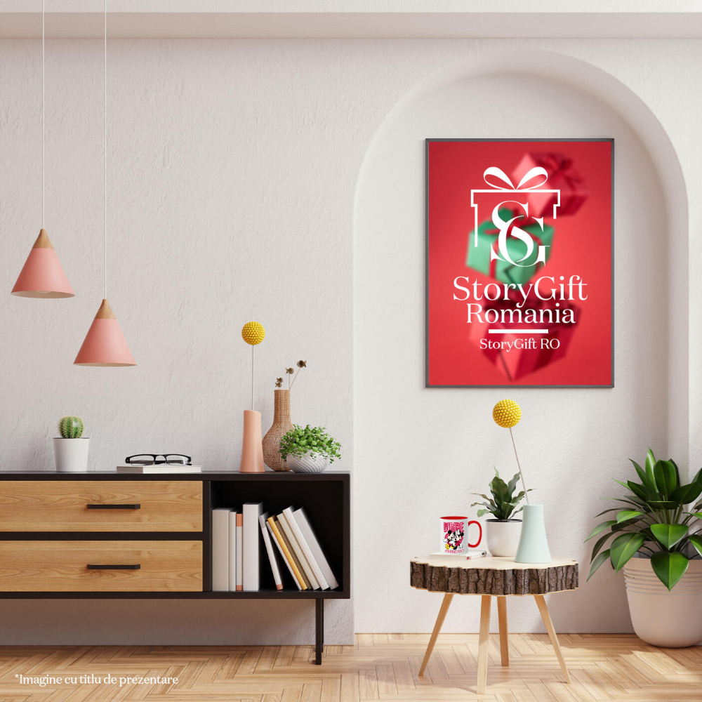 Cana Cu Inima Plina de Dragoste – Minnie siMickey Ceramica, 330ML, cu Maner Rosu [4]