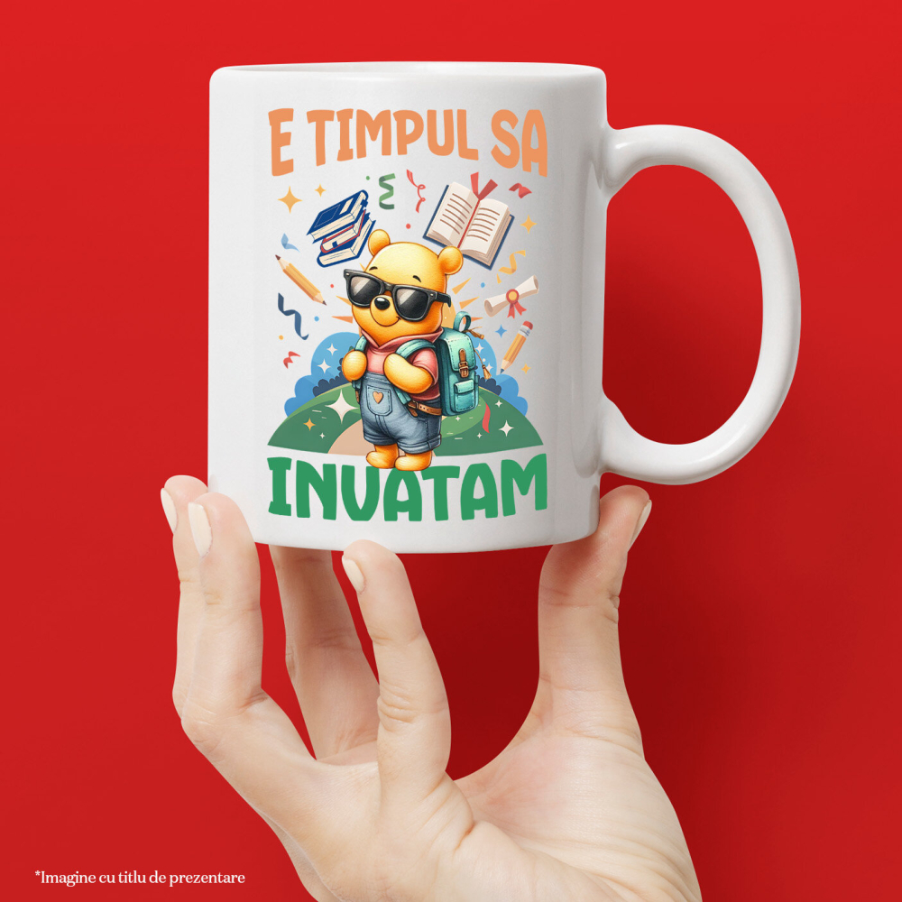 Cana Cu Învățăm Cu Zâmbetul Lui Winnie, Ceramica, 330ML [2]