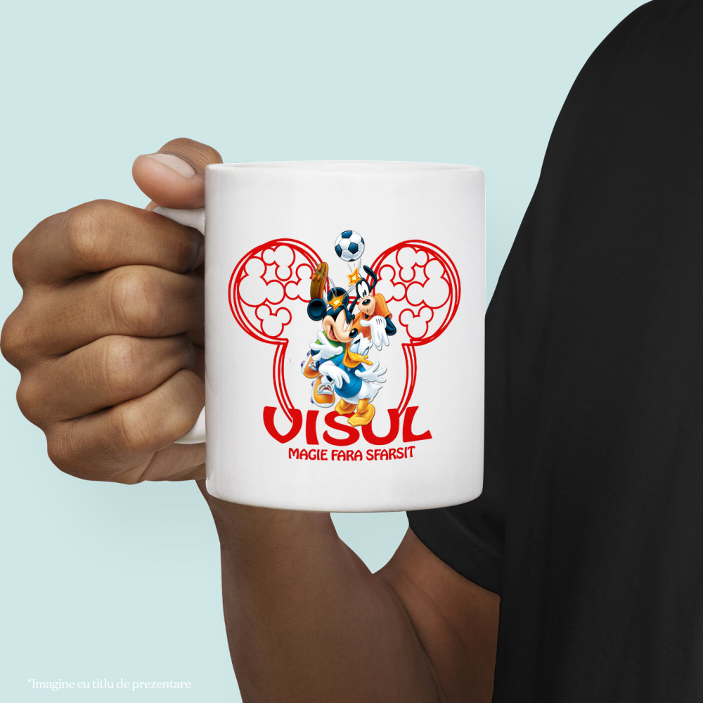 Cana Cu Joaca vesela cu Donald, Mickey si Goofy, Ceramica, 330ML [2]
