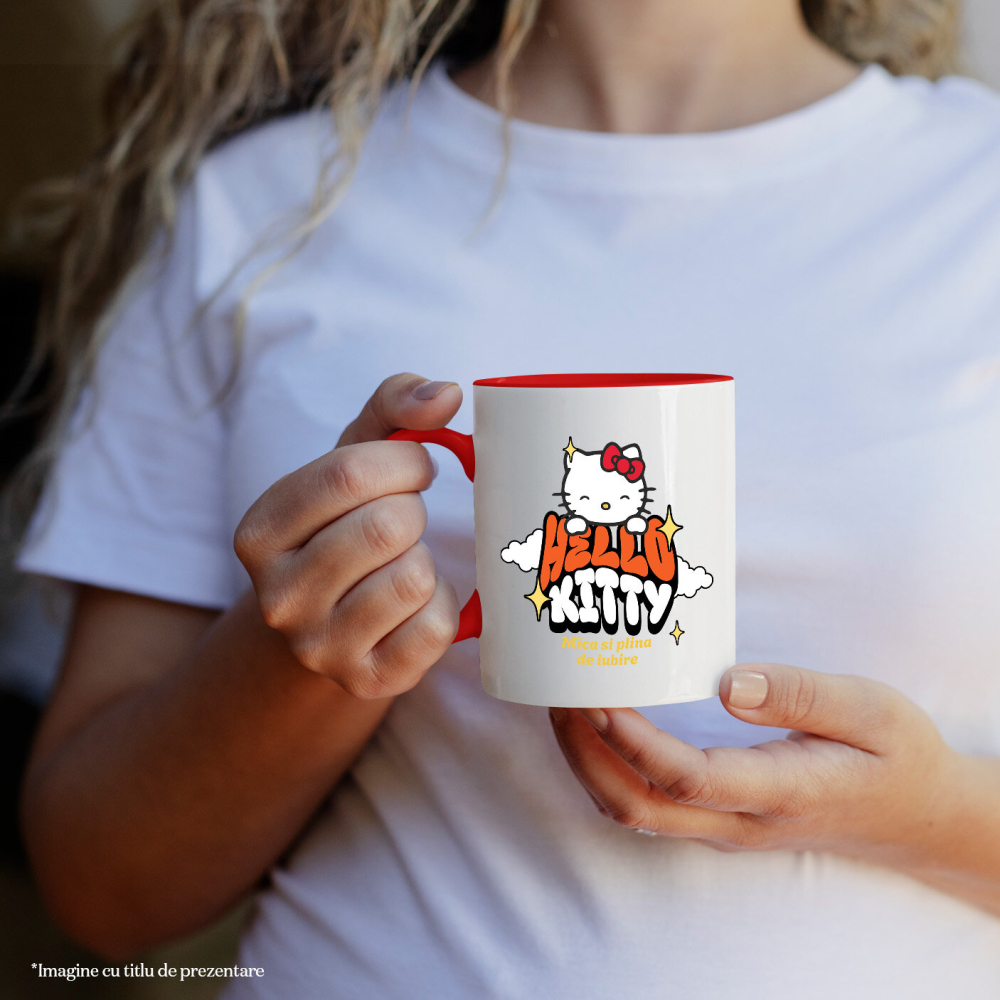 Cana Cu Kitty pe norisor, Ceramica, 330ML [3]
