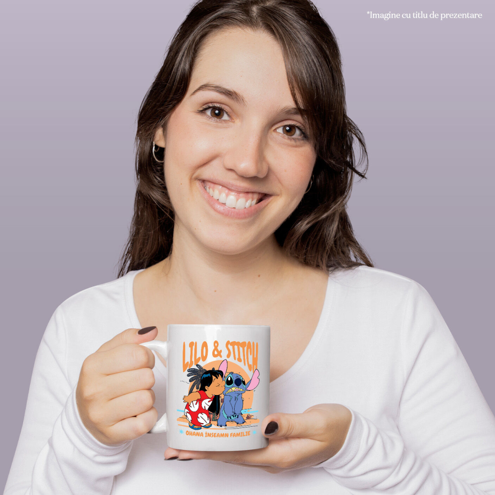 Cana Cu Lilo si Stitch – vacanta vesela, Ceramica, 330ML [2]