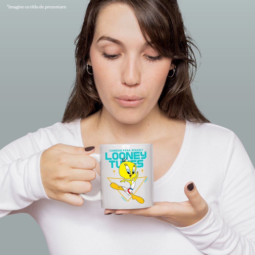 Cana Cu Looney Tunes energie si miscare, Ceramica, 330ML [2]