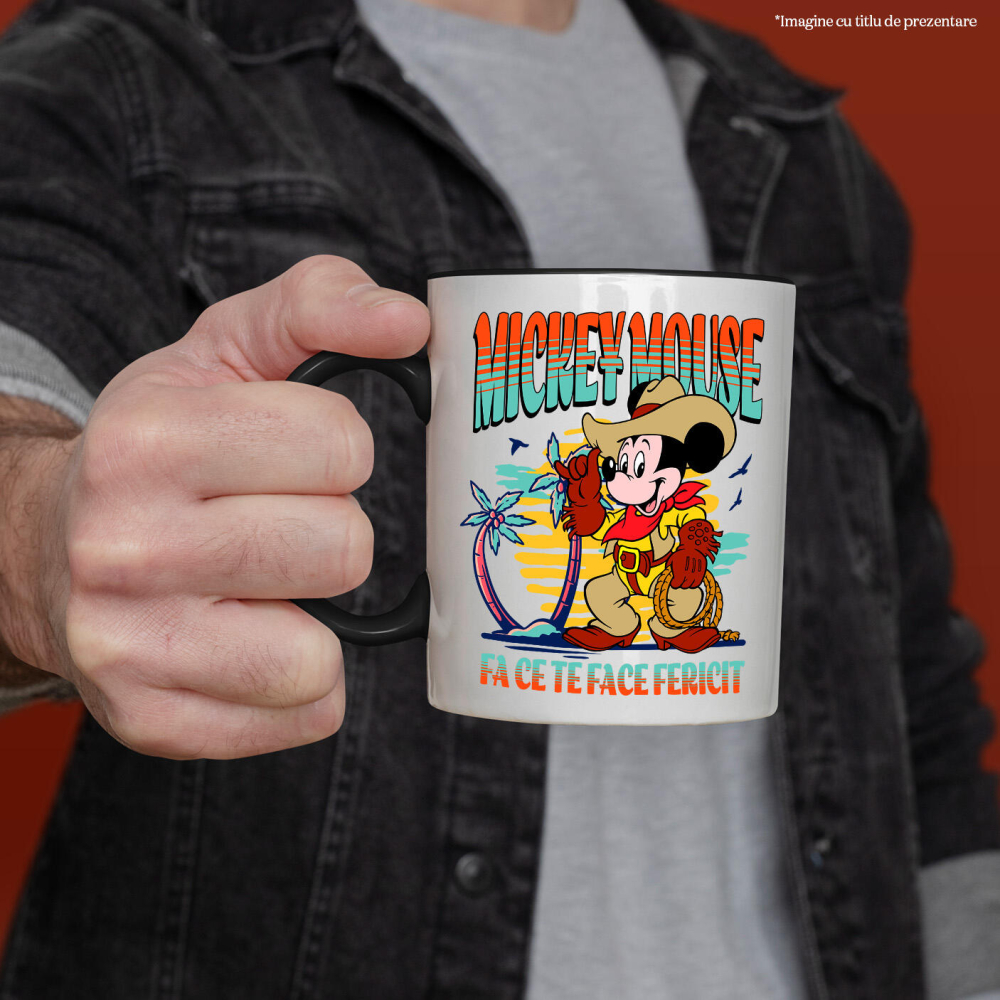 Cana Cu Mickey, Cowboy-ul Vesel, Ceramica, 330ML [2]