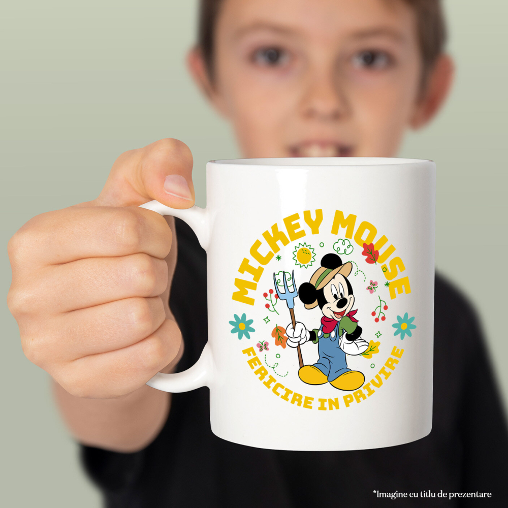 Cana Cu Mickey Mouse-Bucuria Gradinaritului, Ceramica, 330ML [2]