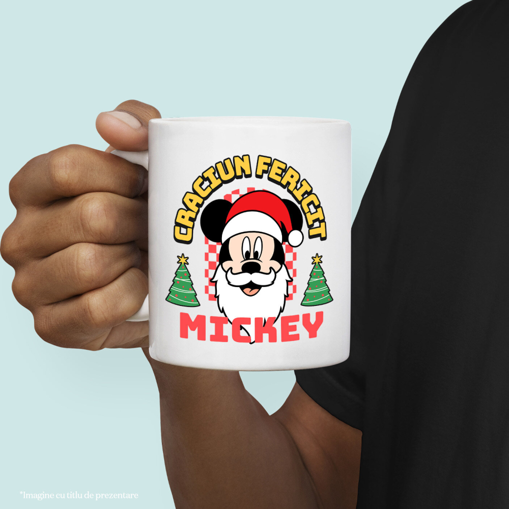 Cana Cu Mickey Mouse Cadru Plin de Magie de Craciun Ceramica, 330ML, cu Maner Alb [2]