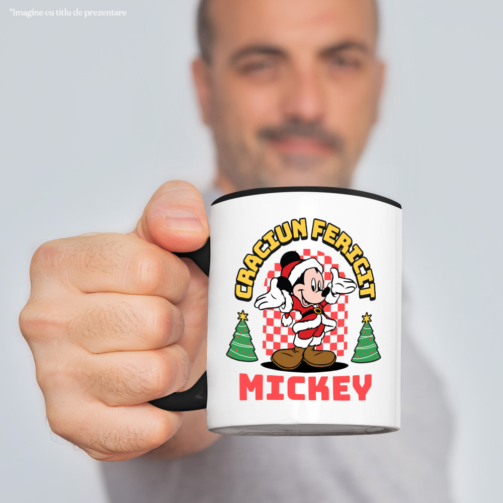 Cana Cu Mickey Mouse Craciun si Poveste Disney, Ceramica, 330ML [2]