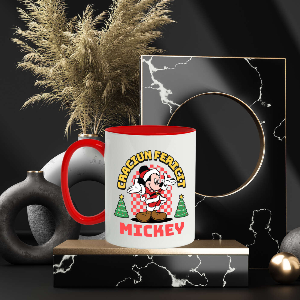 Cana Cu Mickey Mouse Craciun si Poveste Disney, Ceramica, 330ML [4]