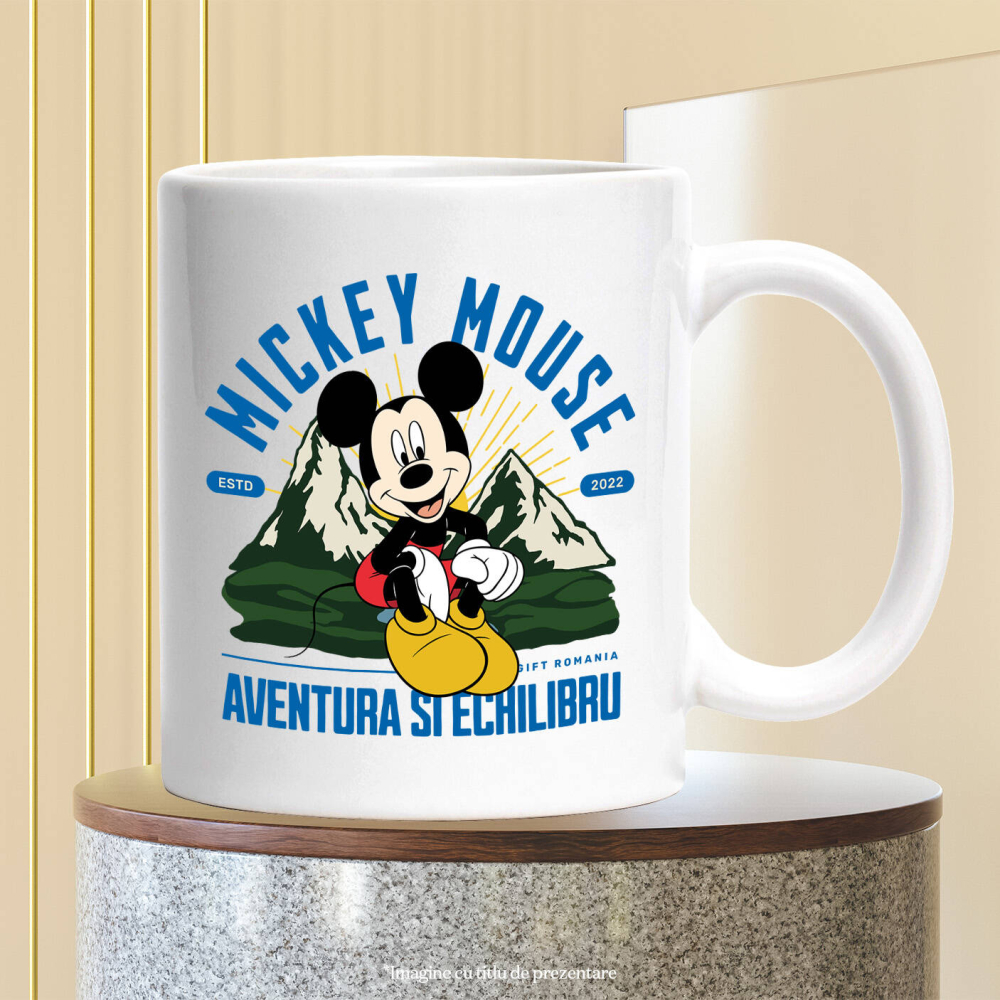 Cana Cu Mickey Mouse in Aventura la Poalele Muntilor, Ceramica, 330ML [4]