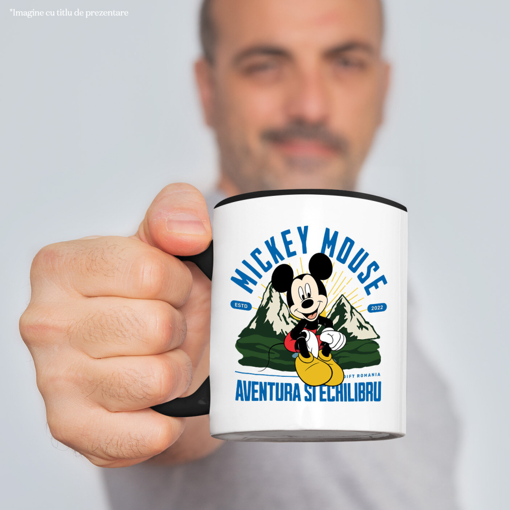 Cana Cu Mickey Mouse in Aventura la Poalele Muntilor, Ceramica, 330ML [3]