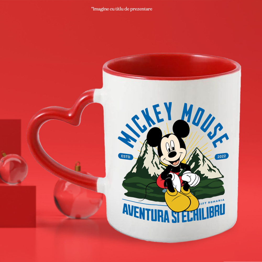 Cana Cu Mickey Mouse in Aventura la Poalele Muntilor, Ceramica, 330ML [2]
