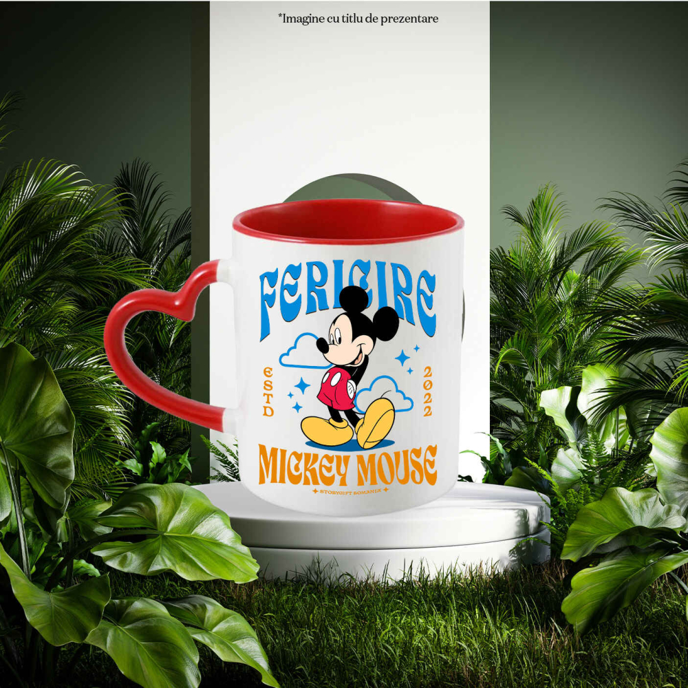Cana Cu Mickey Mouse in Culmea Fericirii si Distractiei, Ceramica, 330ML [2]