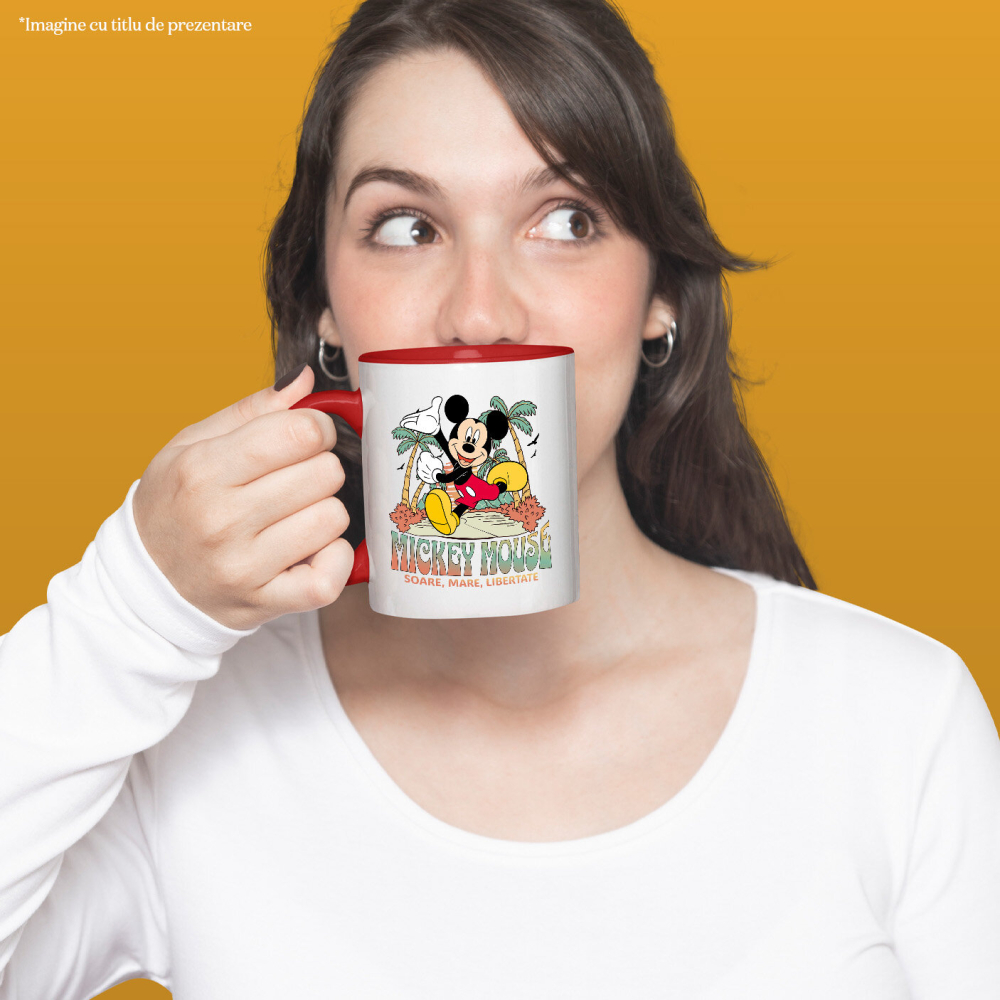 Cana Cu Mickey Mouse la Relaxare sub Palmieri, Ceramica, 330ML [2]