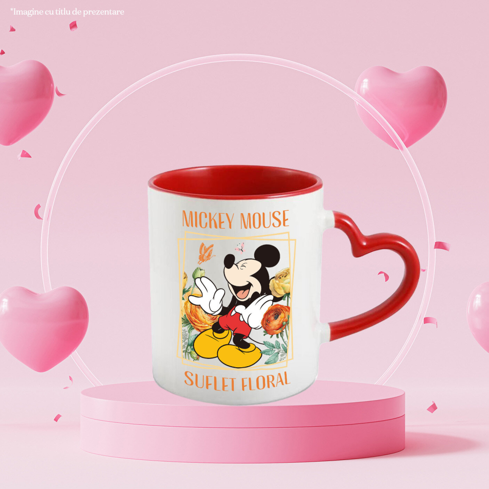 Cana Cu Mickey Mouse si Magia Florilor, Ceramica, 330ML [2]