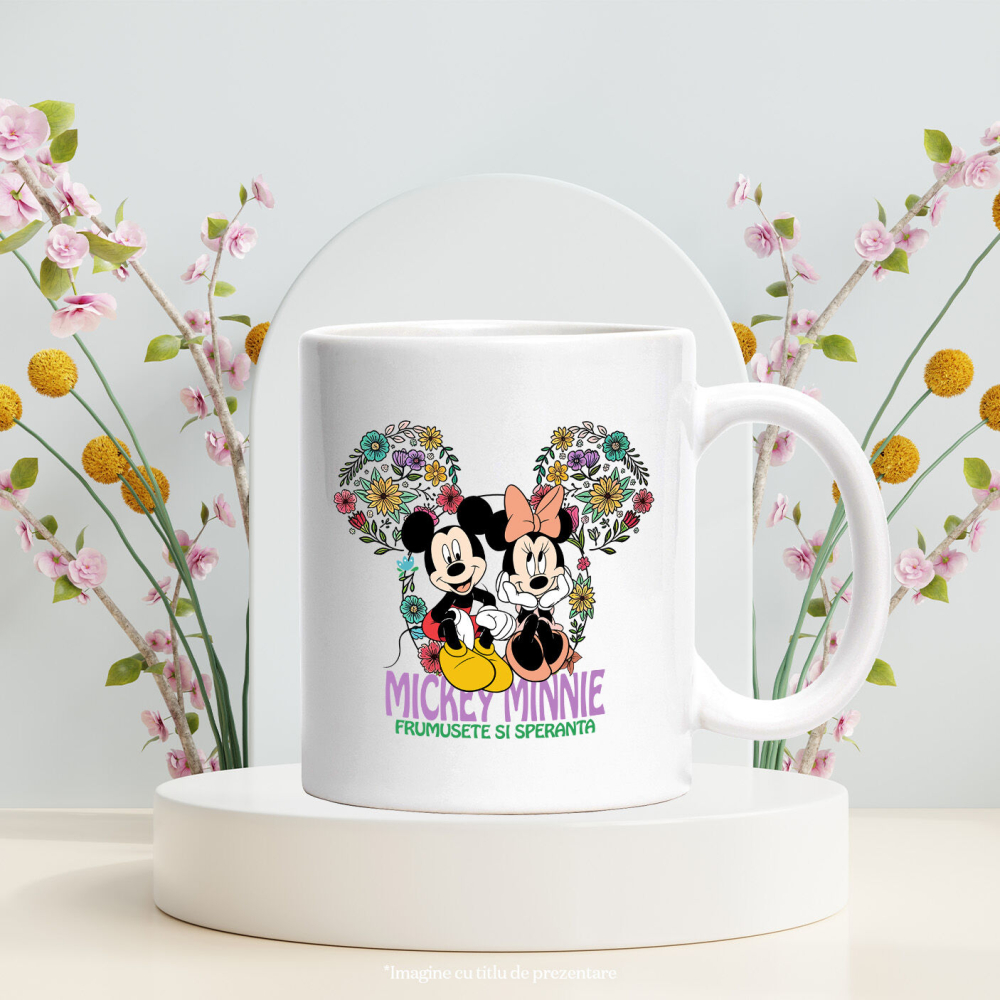 Cana Cu Mickey Mouse si Minnie se Joaca Vesel, Ceramica, 330ML [4]