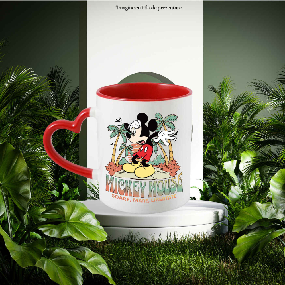 Cana Cu Mickey Mouse si Vacanta de Vis, Ceramica, 330ML [2]
