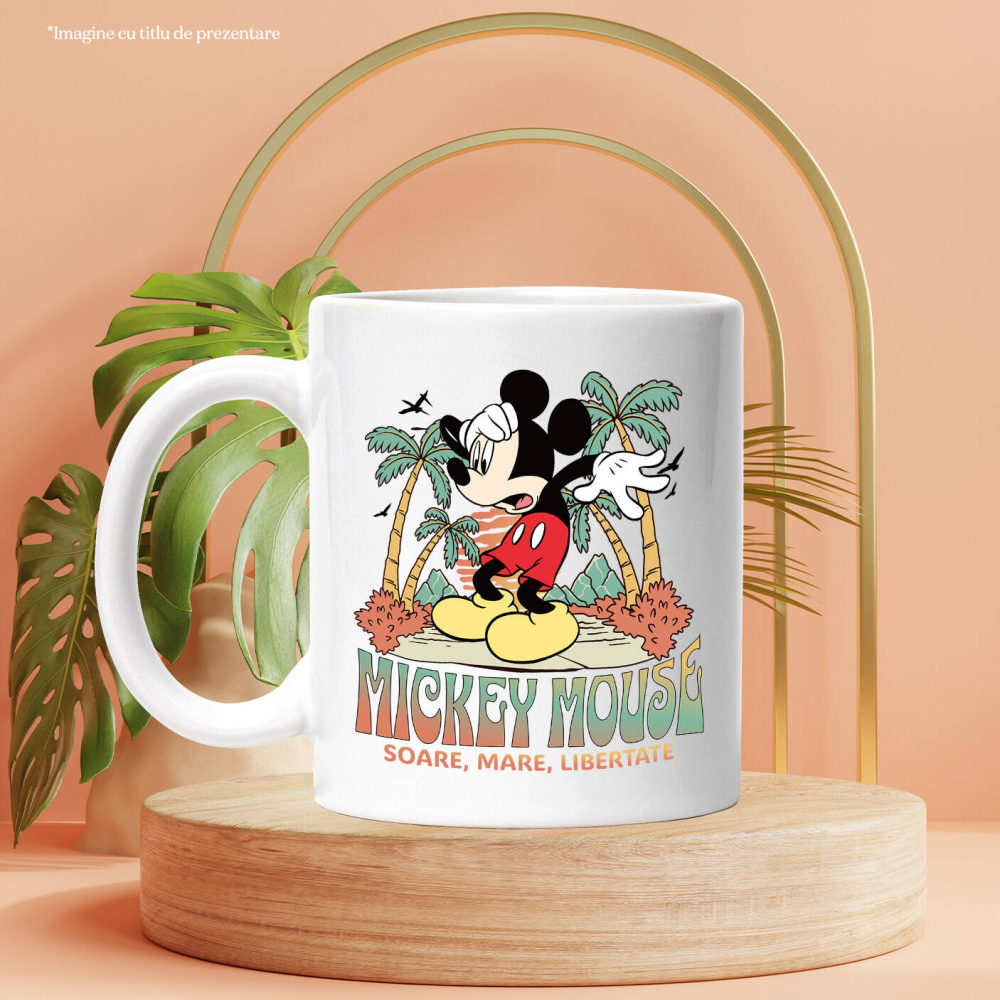 Cana Cu Mickey Mouse si Vacanta de Vis, Ceramica, 330ML [4]