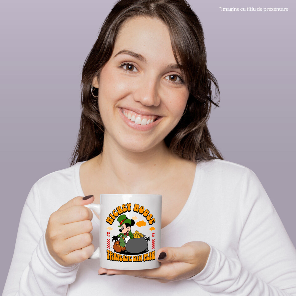 Cana Cu Mickey, norocosul cu sacul cu galbeni, Ceramica, 330ML [2]