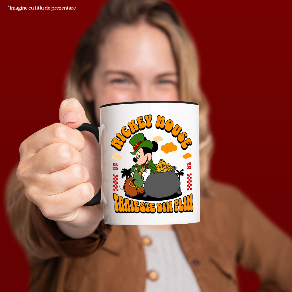Cana Cu Mickey, norocosul cu sacul cu galbeni, Ceramica, 330ML [3]