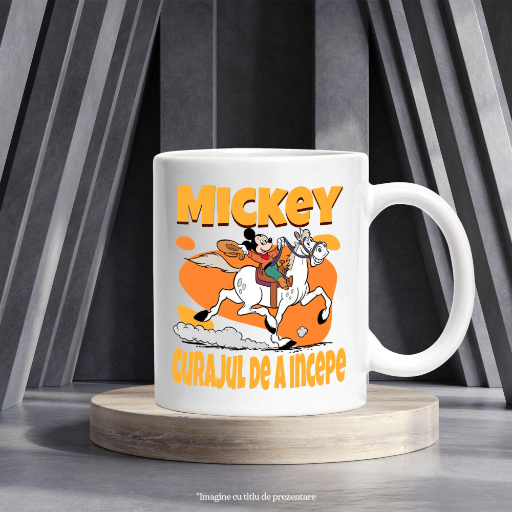 Cana Cu Mickey si calul alb – prieteni de neclintit, Ceramica, 330ML [4]