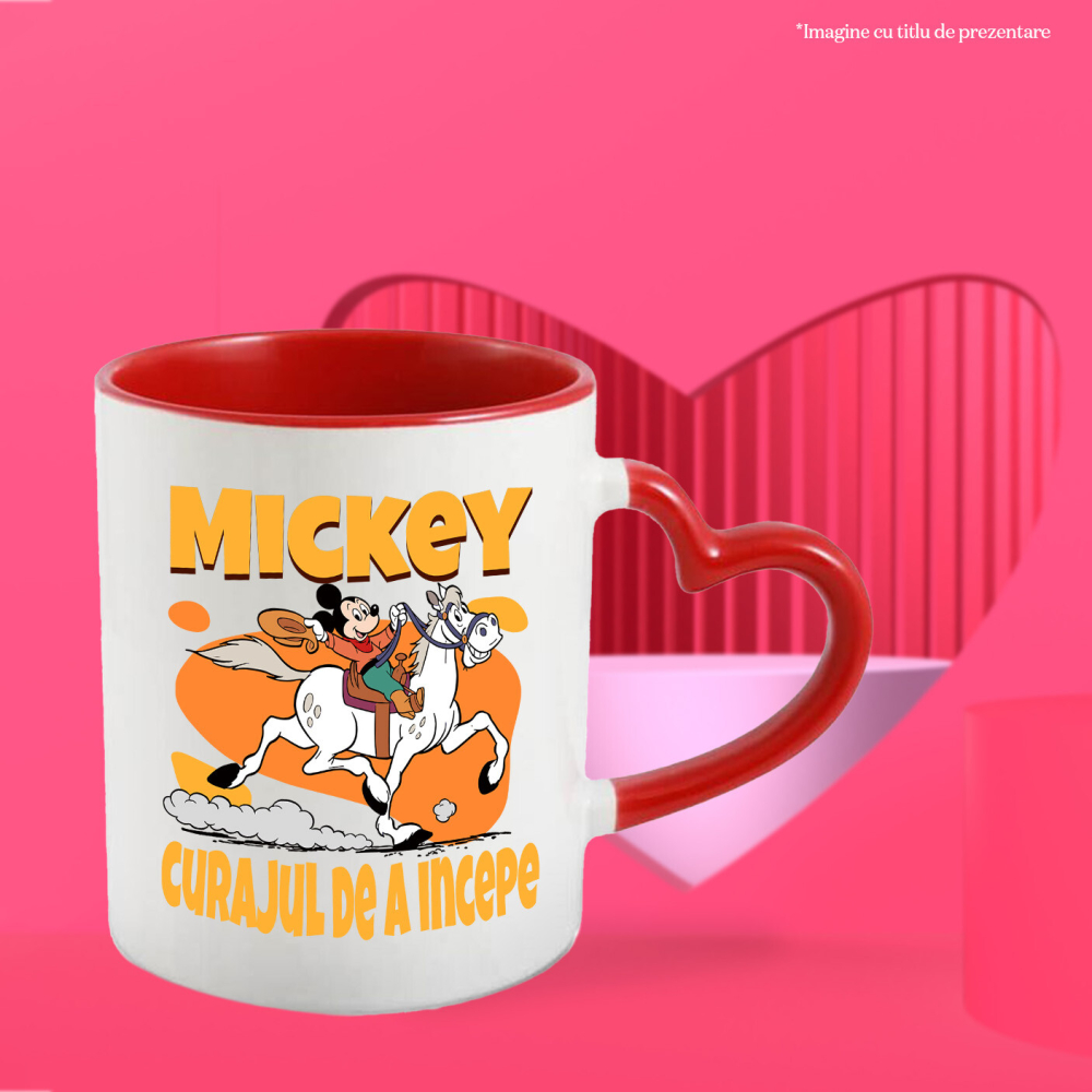 Cana Cu Mickey si calul alb – prieteni de neclintit, Ceramica, 330ML [3]