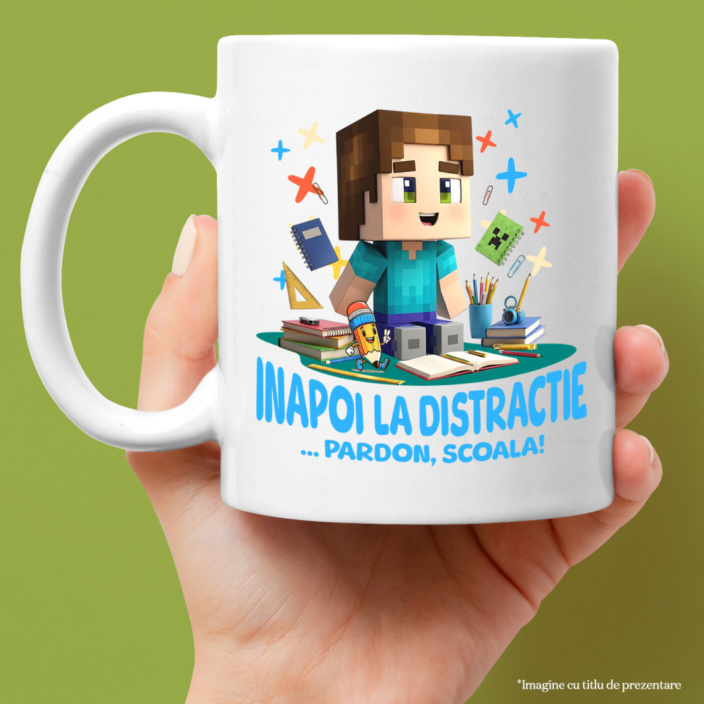 Cana Cu Minecraft – Inceput De Scoala Vesel, Ceramica, 330ML [2]