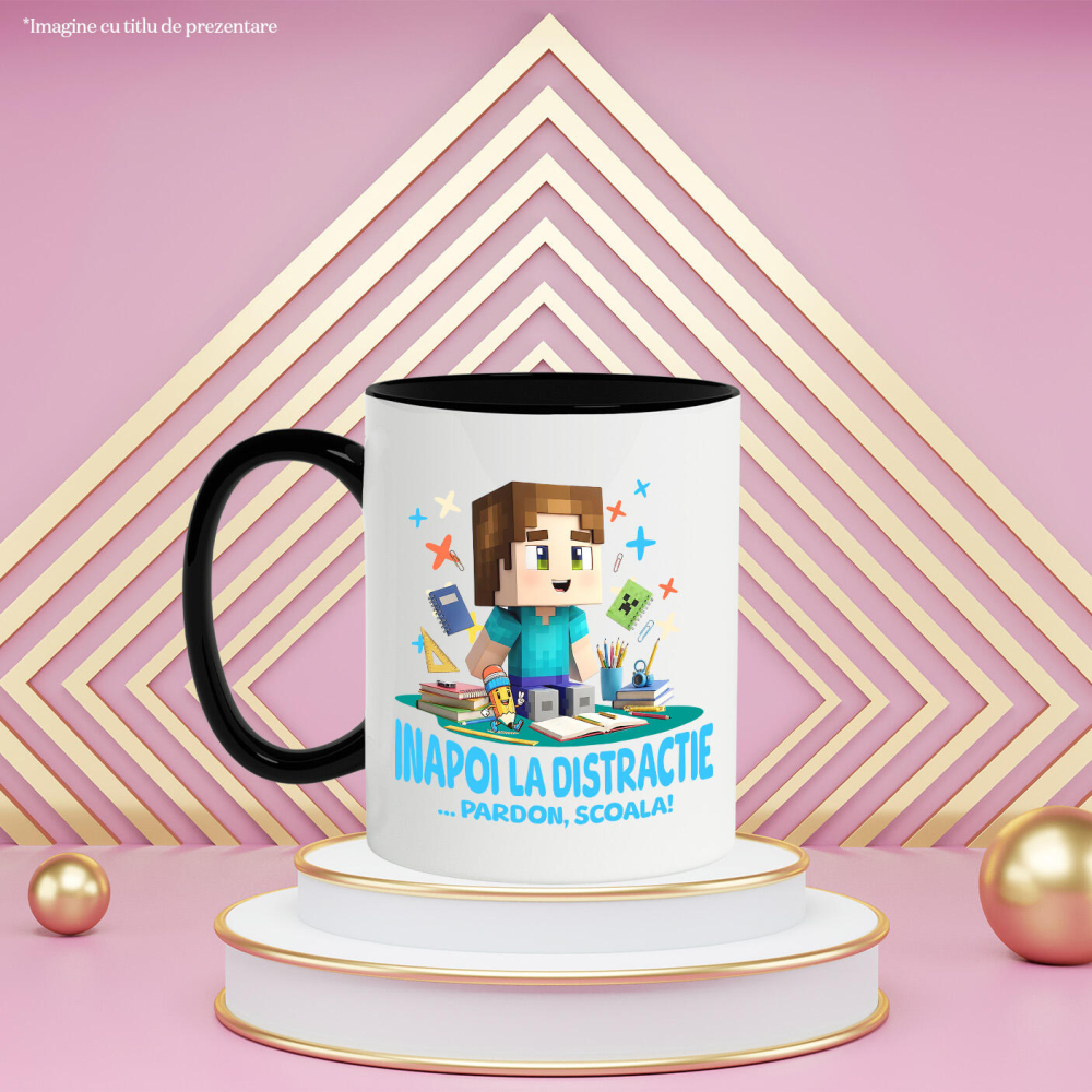Cana Cu Minecraft – Inceput De Scoala Vesel, Ceramica, 330ML [4]