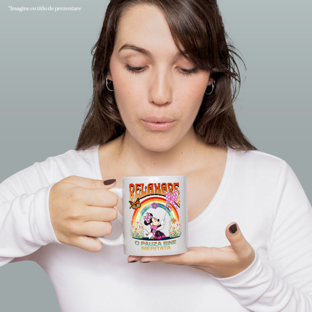 Cana Cu Minnie Bucuroasa Inalta Zmeul in Vant, Ceramica, 330ML [3]