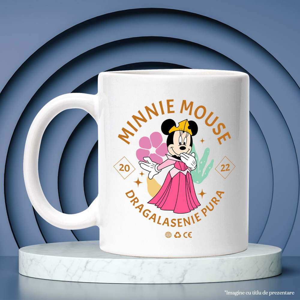 Cana Cu Minnie, domnisoara in rochie roz, Ceramica, 330ML [4]