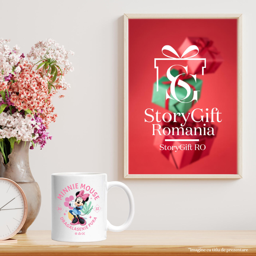 Cana Cu Minnie, fata care transforma orice zi in poveste Ceramica, 330ML, cu Maner Alb [4]