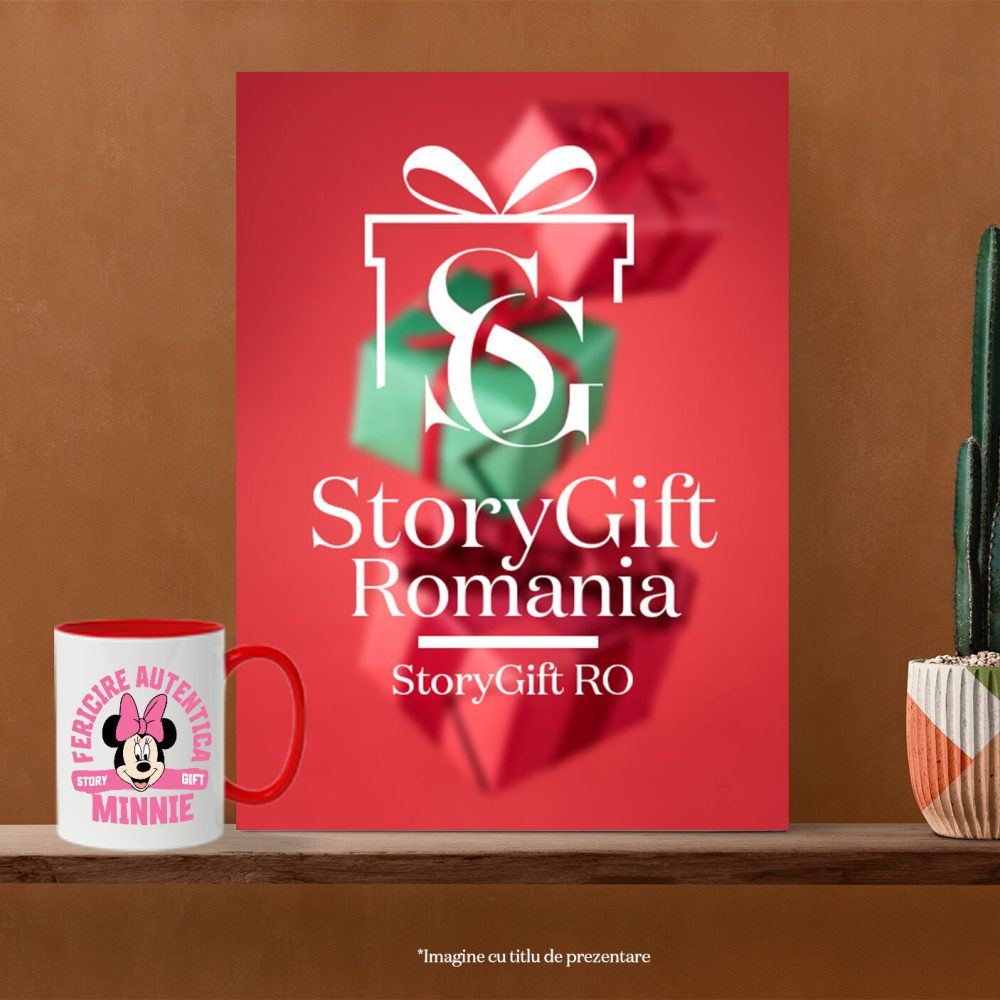 Cana Cu Minnie, fata ce face lumea mai frumoasă Ceramica, 330ML, cu Maner Rosu [4]