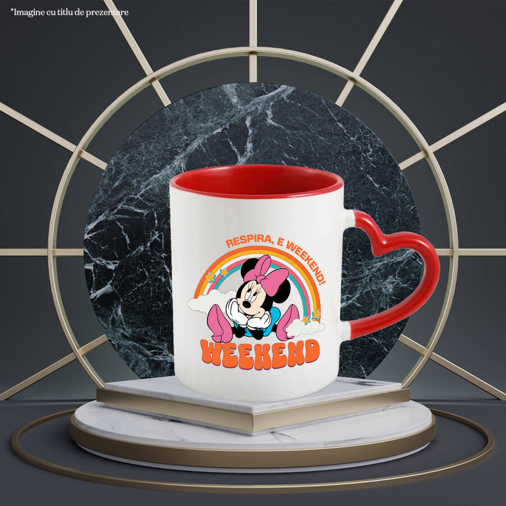 Cana Cu Minnie intr-o lume plina de culoare si bucurie, Ceramica, 330ML [3]