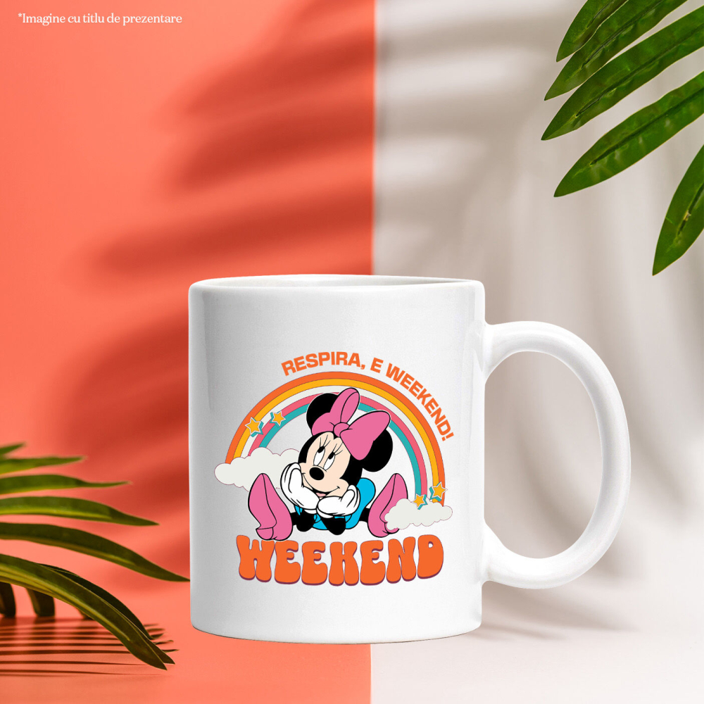 Cana Cu Minnie intr-o lume plina de culoare si bucurie, Ceramica, 330ML [4]