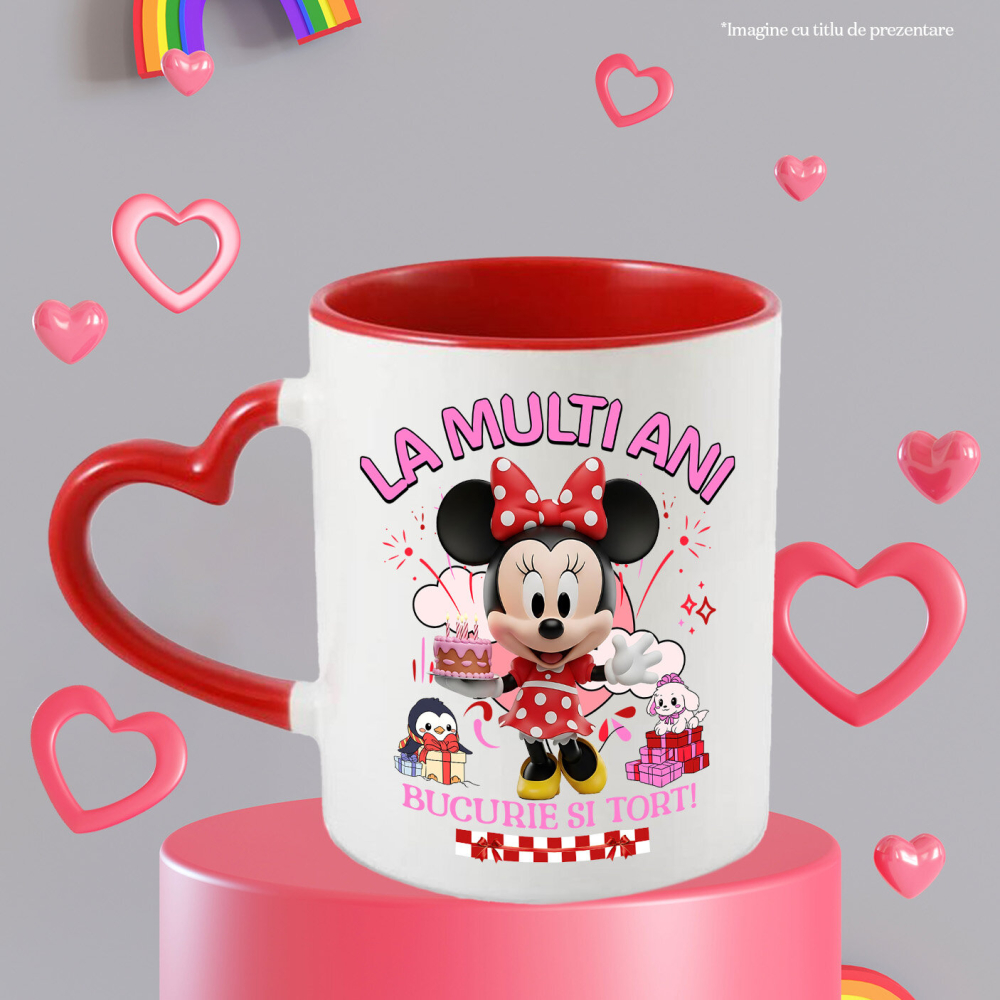 Cana Cu Minnie Mouse – Cadouri si Tort pentru Micile Printese, Ceramica, 330ML [4]