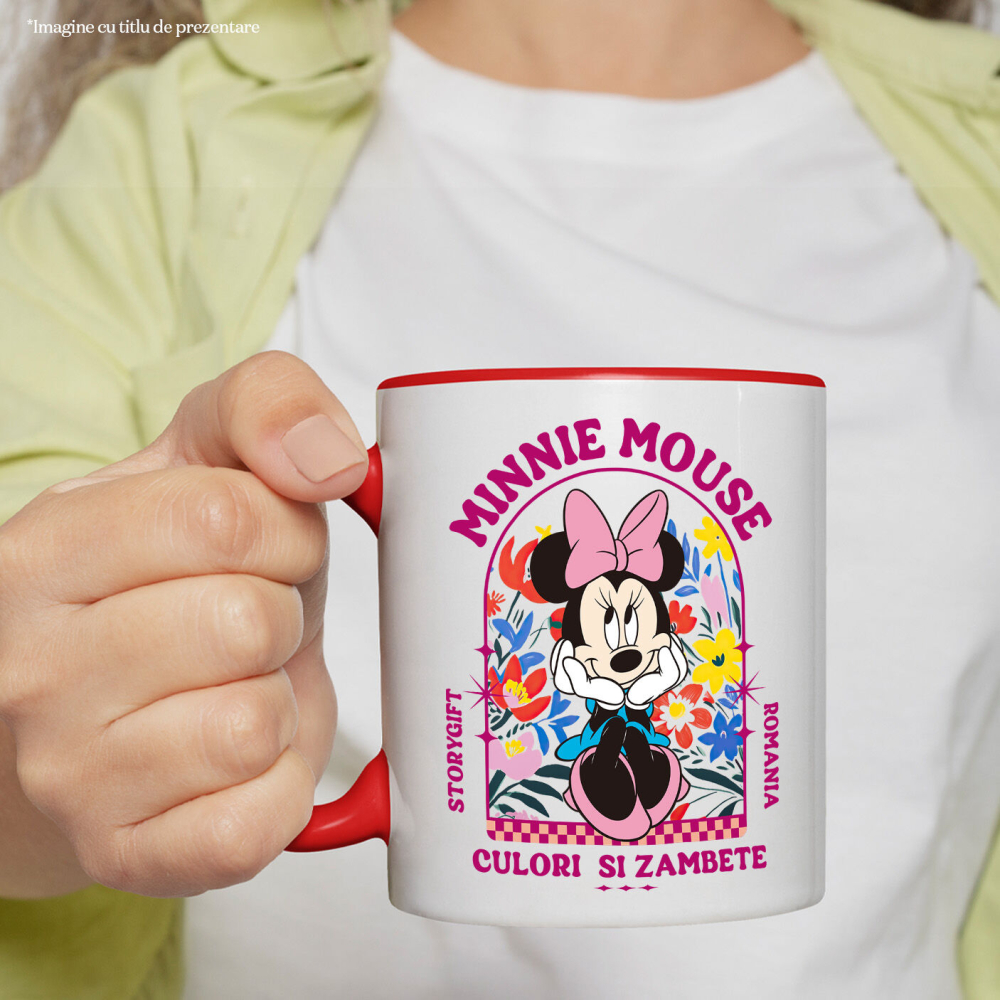 Cana Cu Minnie și lumea florală, Ceramica, 330ML [3]