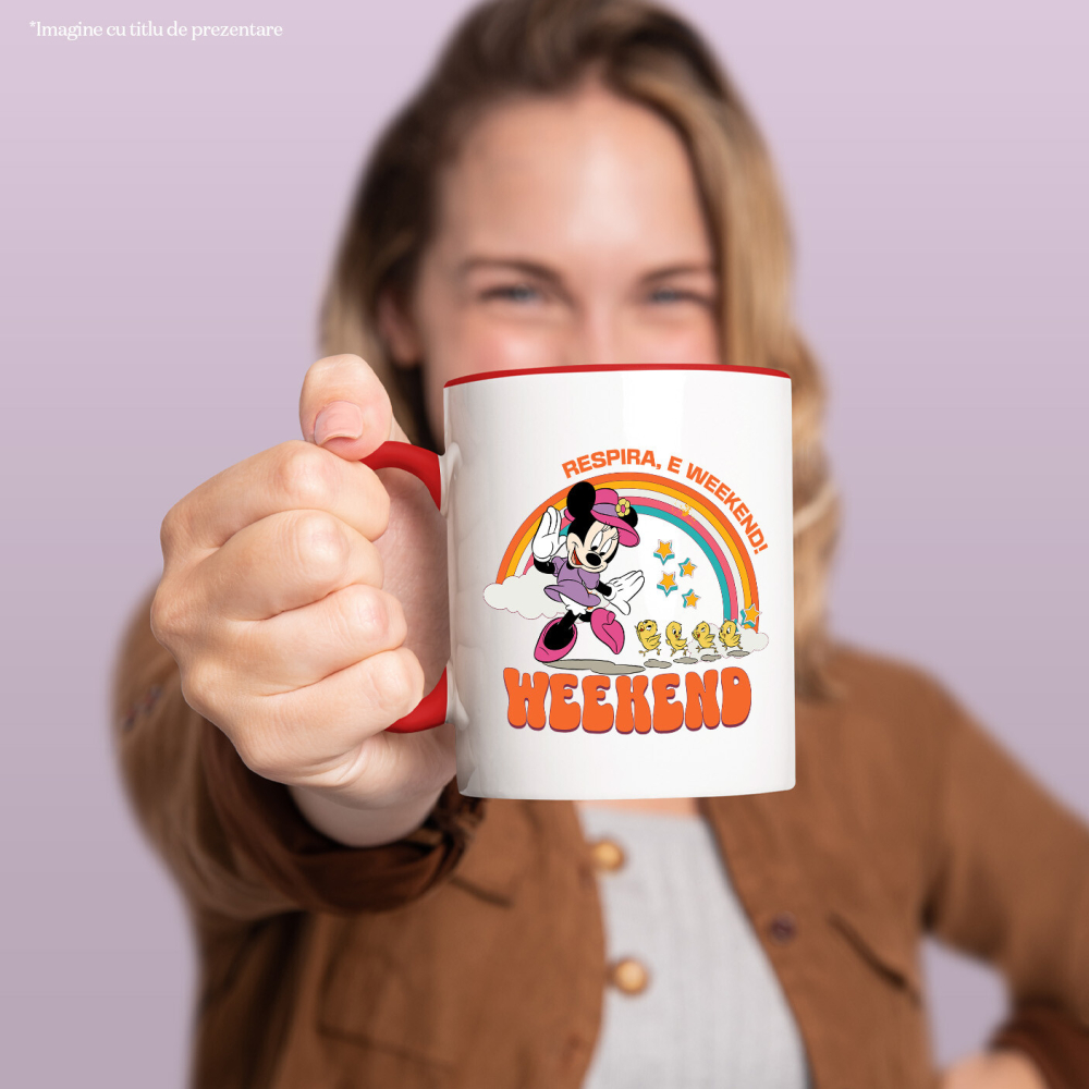 Cana Cu Minnie si Puii Ei in Joaca si Distractie, Ceramica, 330ML [3]