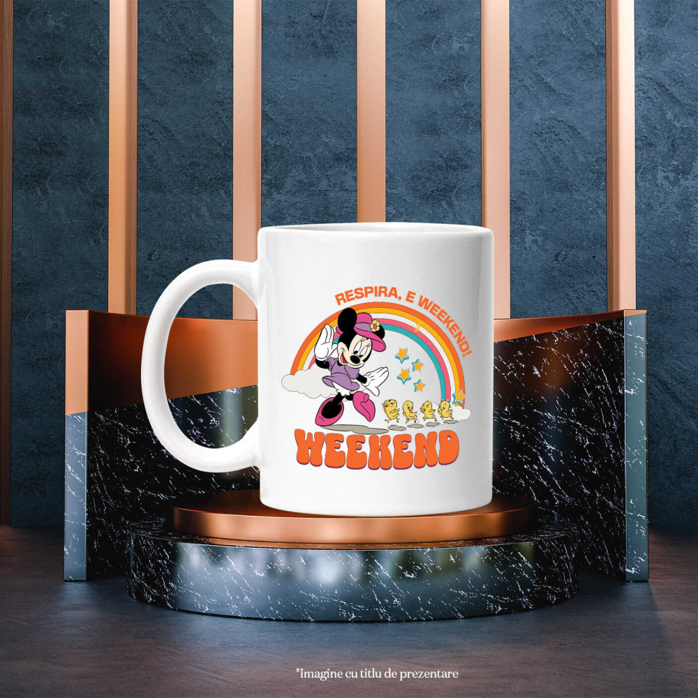 Cana Cu Minnie si Puii Ei in Joaca si Distractie, Ceramica, 330ML [4]