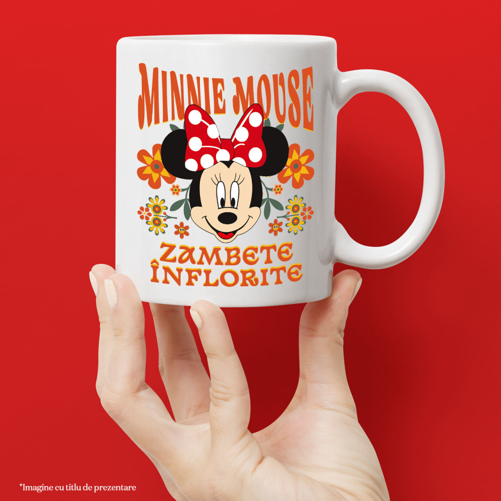 Cana Cu Minnie, zâmbitoare și curajoasă, Ceramica, 330ML [3]