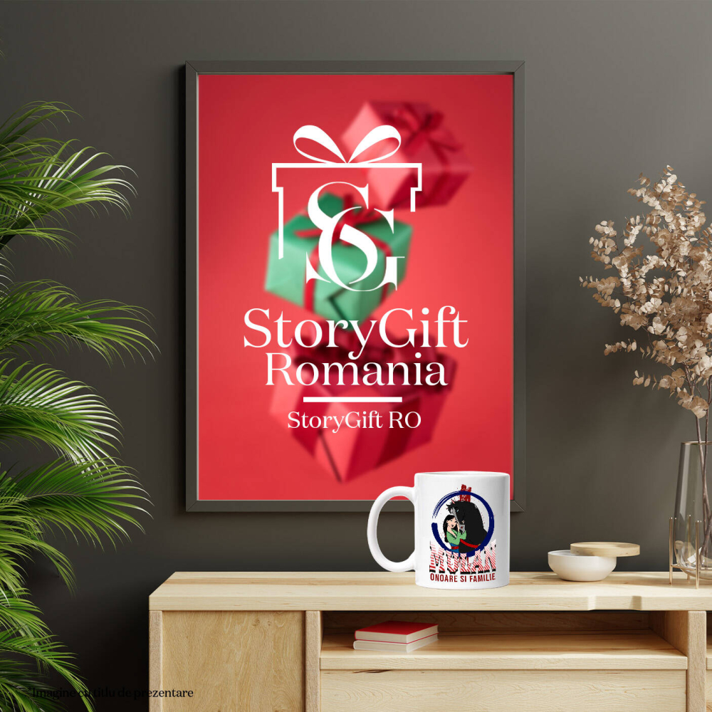 Cana Cu Mulan cu calul - Curaj pe doua picioare si patru copite Ceramica, 330ML, cu Maner Alb [4]