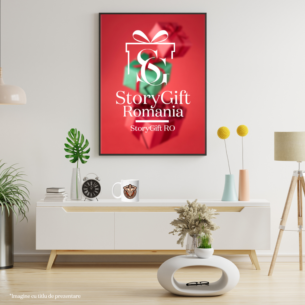 Cana Cu Muscle Fitness, Emblema, Muschi, Barbat, Stele, Gym, Multicolor 330 ml, Ceramica cu Maner Alb [4]